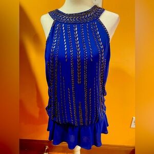 Caclie Women Sequins Top, Color-Blue, Size-Small